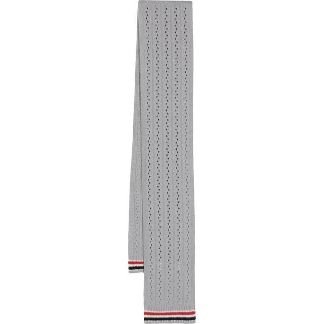 Thom Browne - cable pointelle-knit scarf - women - Silk/Cashmere/Virgin Wool - One Size - Grey