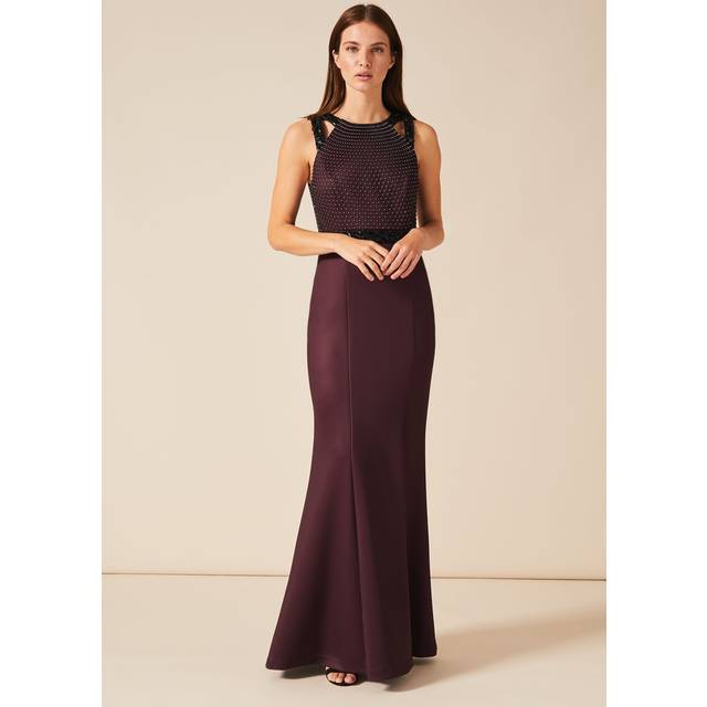 Phase Eight Women's Sofia Beaded Bodice Dress - Port - 8