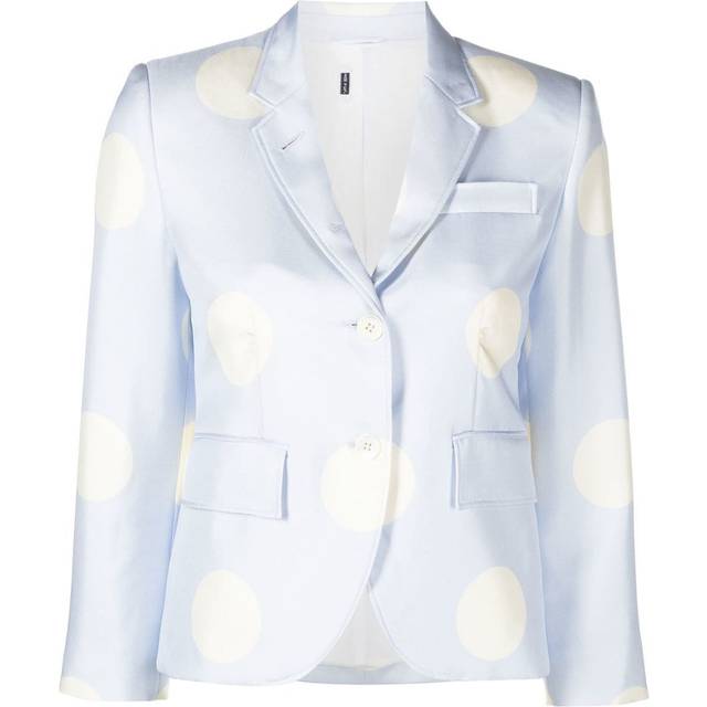 Thom Browne - polka-dot print silk blazer - women - Silk/Silk - 38 - Blue