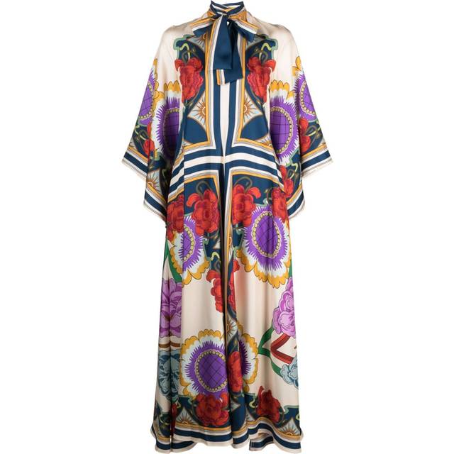 La DoubleJ - Magnifico floral-print maxi dress - women - Silk - M - Neutrals