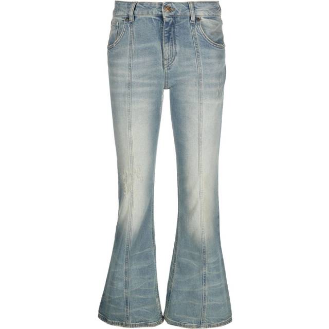 Blumarine - cropped flared jeans - women - Spandex/Elastane/Cotton/Polyester/Cotton - 42 - Blue