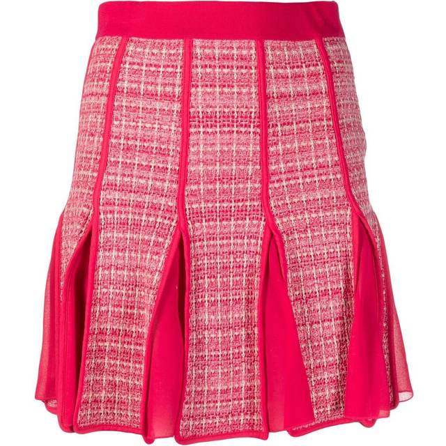 Elisabetta Franchi - high-waisted pleated skirt - women - Cotton/Polyamide/Polyester - 42 - Pink