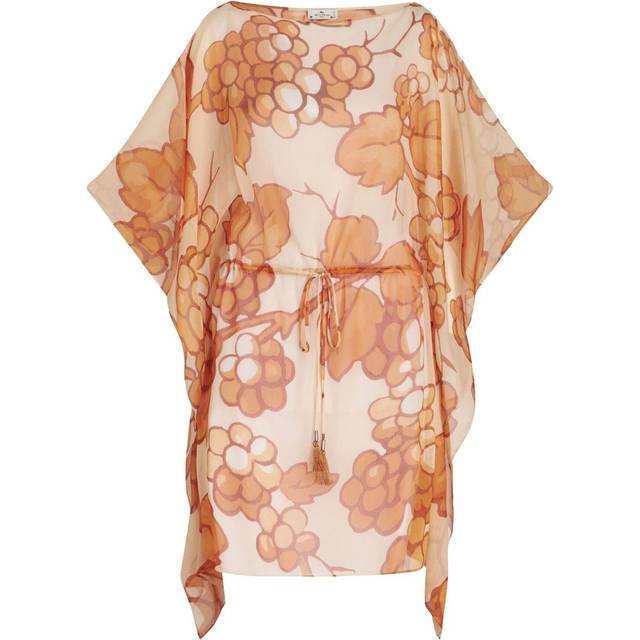 ETRO - Berry-print kaftan dress - women - Polyester - OS - Orange
