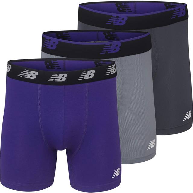 New Balance Men's Mesh 5 No Fly Boxer Brief Athletic Compression Underwear (3-Pack)