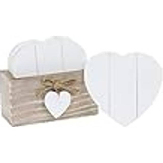 Boxed shabby chic provence set of 6 heart shaped coasters in holder 42241