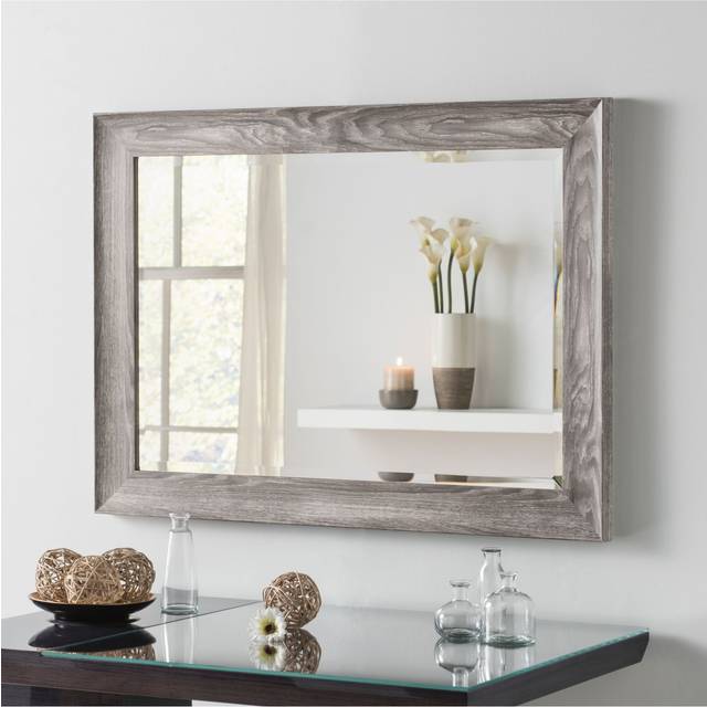 Yearn Mirrors Yearn Rustic Light Grey Framed Mirror 102 x 74 Cms, Grey