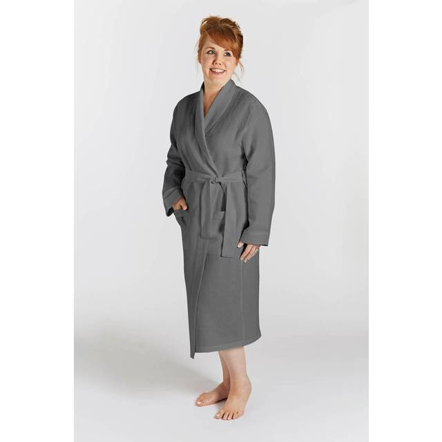 'Pure Washed Linen' Bathrobe - Charcoal - 14-16