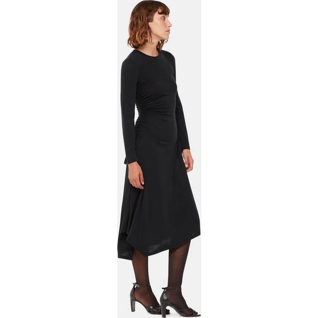 Whistles Asymmetric Jersey Midi Dress, Black