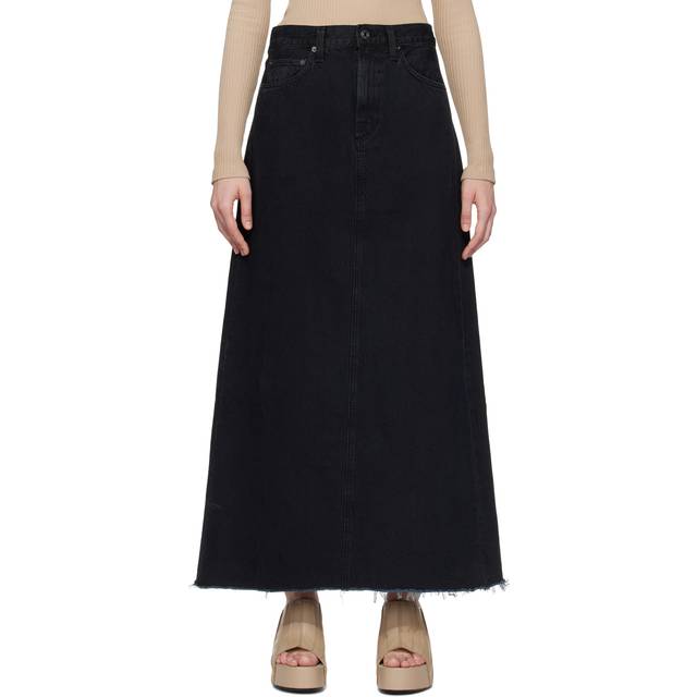 AGOLDE Black Hilla Denim Maxi Skirt - Rematch (Wsd Black) - WAIST US 29