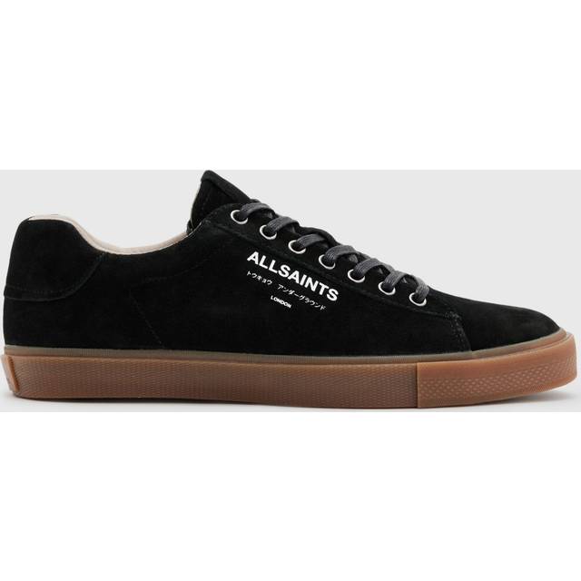 Allsaints Mens Black Underground Logo-print Suede Low-top Trainers Eur 41 / 7 Uk Men - BLACK