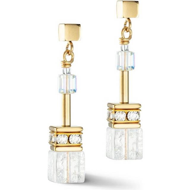 GeoCUBE® Iconic Nature White-Gold Earrings 3018/21-1416