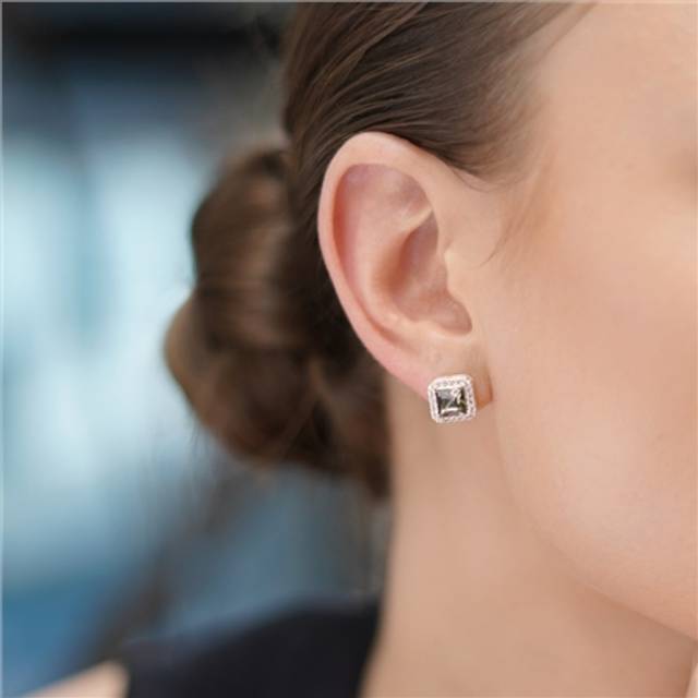 Stone Square Earrings - Black - Sweet and simple is how to describe these fabulous silver-plated earrings from Newbridge Silverware. Beautifully embellished with black and clear crystal stone settings, these earrings are sure to transform you look with their sparkle adding a touch of femininity and luxury to your contemporary style. These earrings are a great gift and are a versatile addition to anyone's jewellery collection.