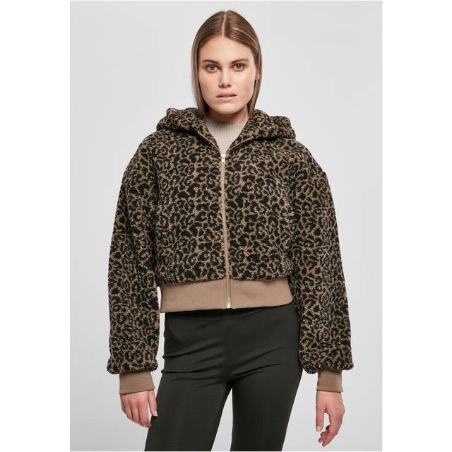 Urban classics damen jacke ladies short oversized aop sherpa jacket blackhoundst