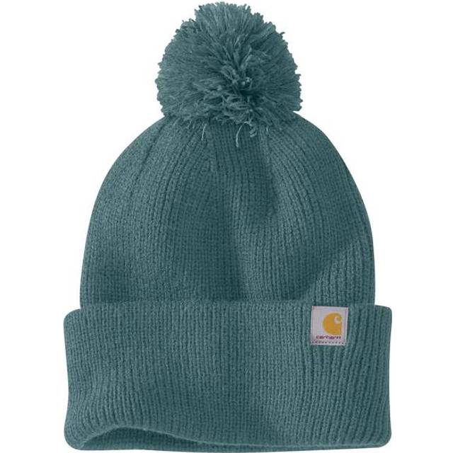 Carhartt Women's Knit Pom Cuffed Beanie  Sea Pine