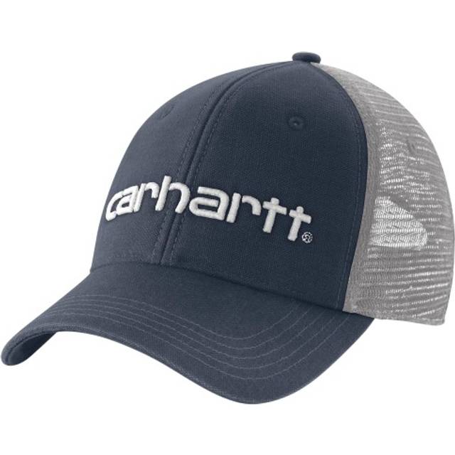 Carhartt Men's Canvas Mesh-Back Logo Graphic Cap  Navy/White