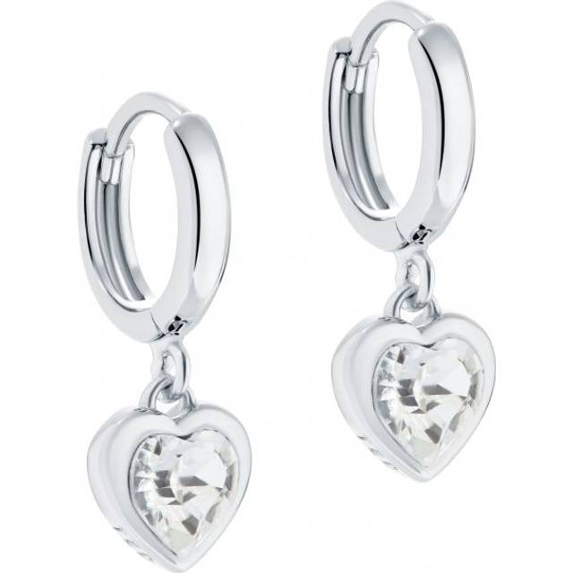 Ted Baker Silver Crystal Heart Huggie Earrings