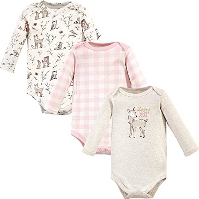 Hudson Baby Unisex Baby Cotton Long-Sleeve Bodysuits  Enchanted Forest  9-12 Months
