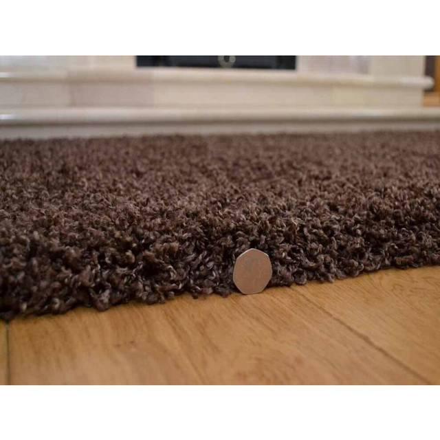 Shaggy Chocolate Luxurious Soft 5 cm Dense Pile Rug-160 cm x 220 cm