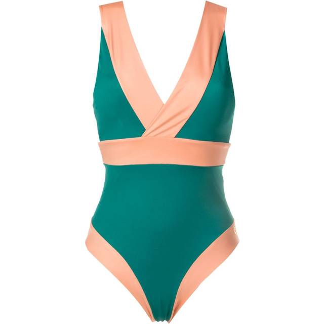 Brigitte - two-tone one-piece swimsuit - women - Polyamide/Spandex/Elastane - M - Green