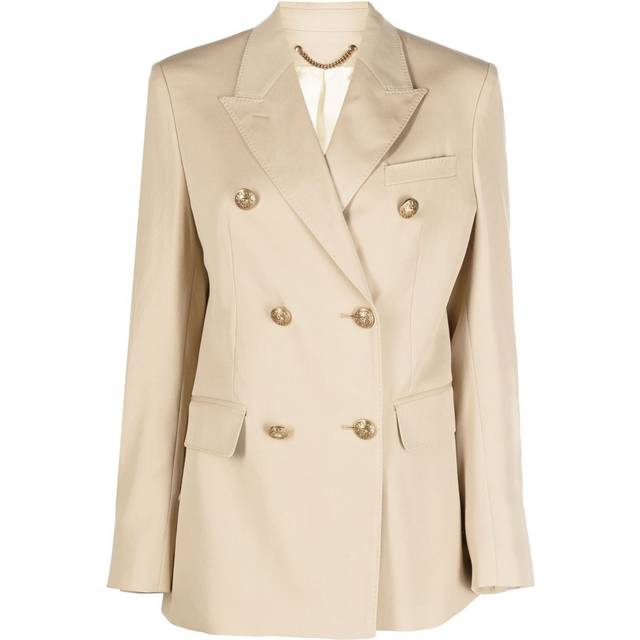 Golden Goose - double-breasted virgin wool blazer - women - Virgin Wool/Wool/Viscose/Polyester/Viscose - 44 - Neutrals