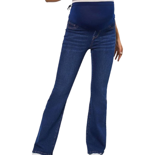 Graviditetskläder Brett Midjeband Jeans med Utsvängda Ben - Mörktvätt (L,M,S,XL,XXL)