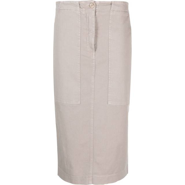 Nude - high-waisted cotton-blend skirt - women - Elastane/Cotton - 46 - Grey