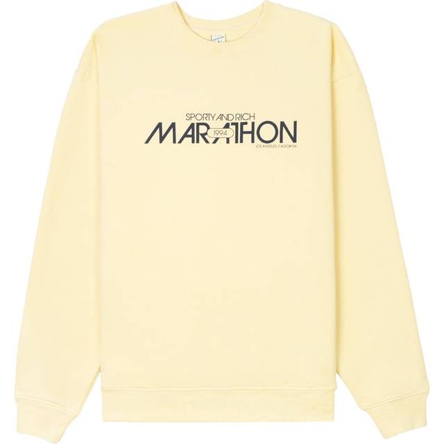 Sporty & Rich - Marathon logo-print sweatshirt - unisex - Cotton - XL - Yellow