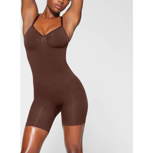 Seamless Sculpt Mid-Thigh Bodysuit - COCOA - Medium