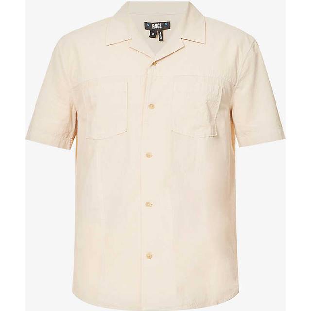 Beige Cotton Lancaster Short Sleeve Shirt - Brown (S)