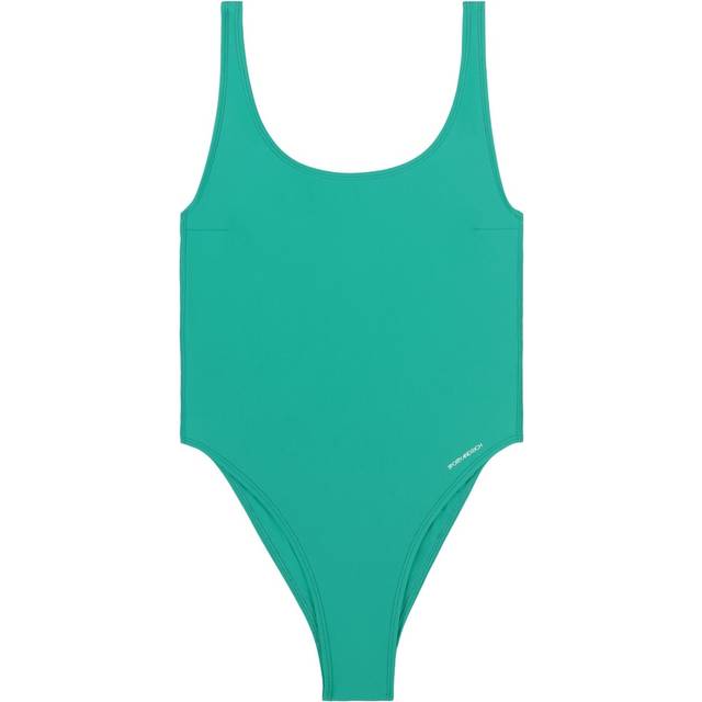 Sporty & Rich - Carla logo-print swimsuit - women - Polyamide/Elastane - L - Green