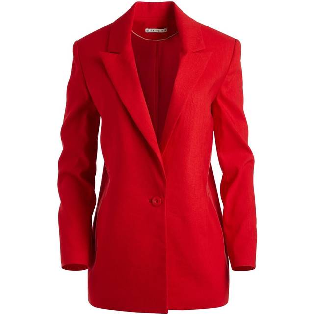alice + olivia - Johanna linen-blend blazer - women - Eco Linen/Viscose/Spandex/Elastane - 6 - Red