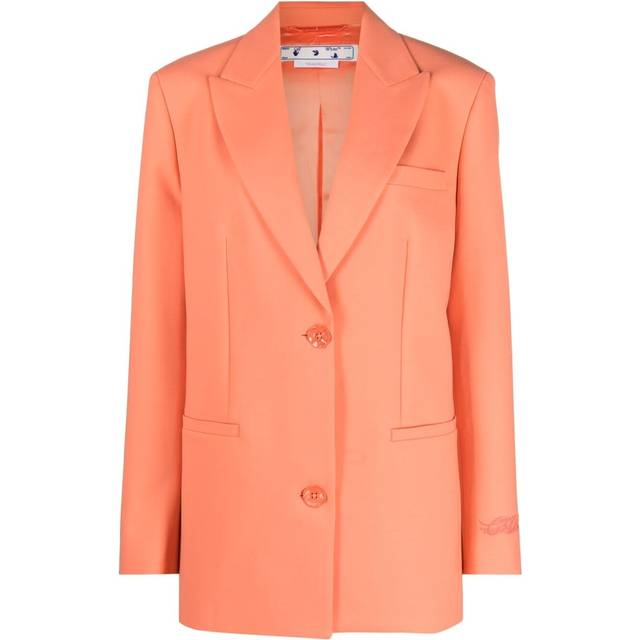 Off White, Blazers, female, Orange, S, Single-breasted blazer