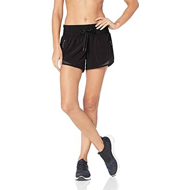 Amazon Essentials Womens Plus Size Standard-Fit Ruched Waistband Woven Running Short Previously core 10 Black 1X