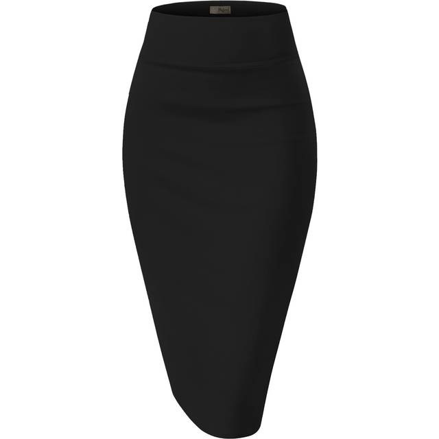 Hybrid & Company Women's Techno/Scuba Stretchy Office Pencil Skirt KSK