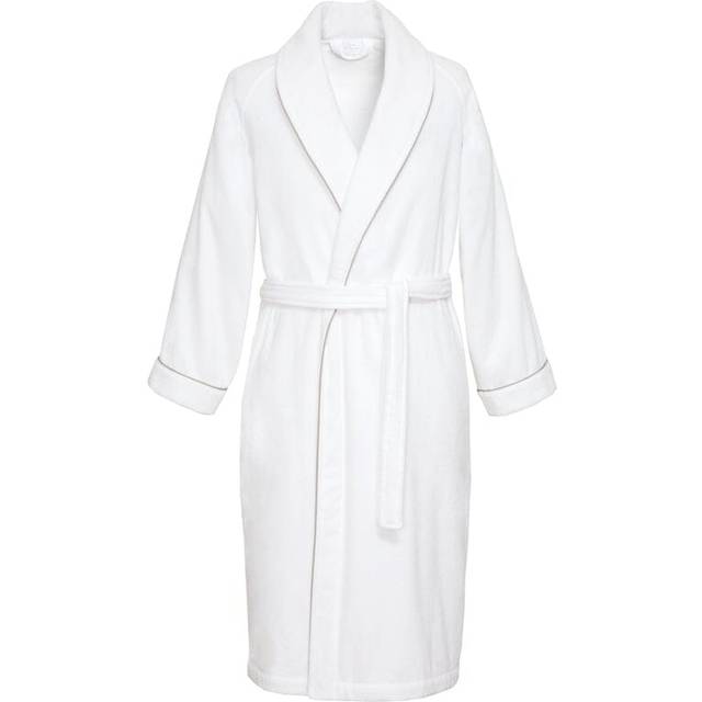 Yves Delorme Womens Pierre Idole Piped-trim Cotton-terry Bath Robe S