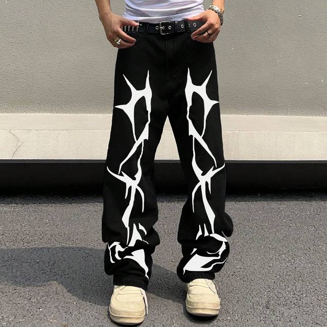 Manfinity Men&#39;s Pattern Printed Jeans