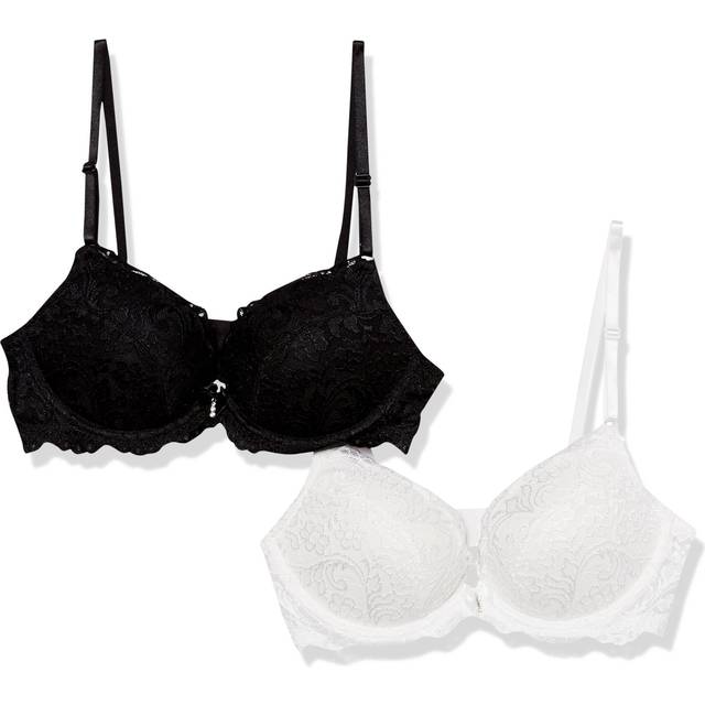 Smart & Sexy Women's Signature Lace Push-up Bra  Black Hue/White 2pk  36A