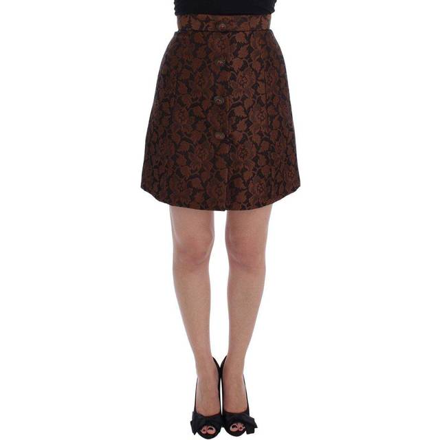 Dolce & Gabbana Brown Floral Brocade Mini Bubble Skirt - IT40|S (IT40|S)