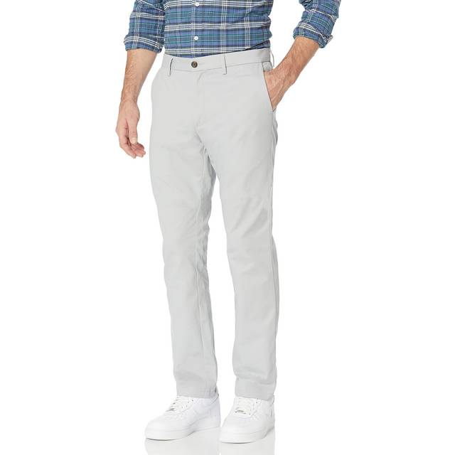 Amazon Essentials Mens Slim-Fit Wrinkle-Resistant Flat-Front chino Pant  Light grey  33W x 28L