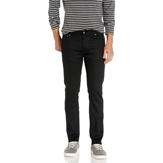 Nudie Jeans Thin Finn Dry Cold Black Mid Waist Slim Fit Men's Organic Jeans W29/L30 Sustainable Denim (W29/L30)