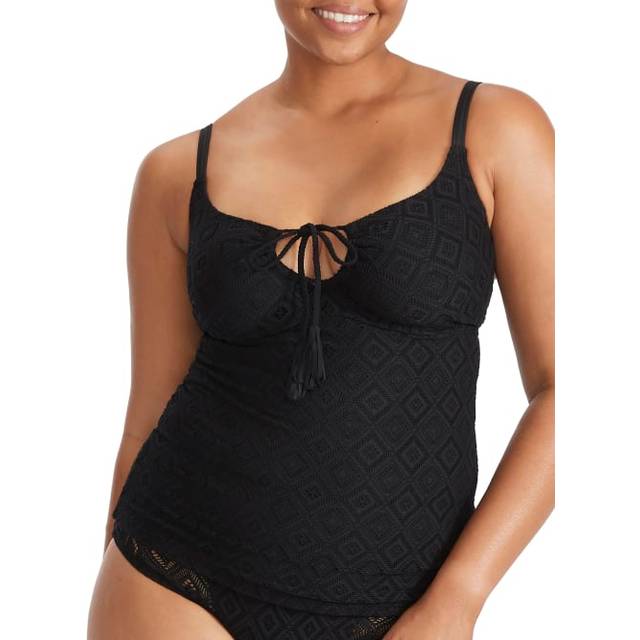 Pour Moi Summer Breeze Tankini Top - Black - 32DD