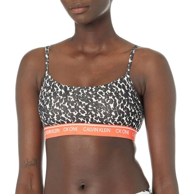 Calvin Klein Women's CK One Cotton Unlined Bralette  Distorted Animal
