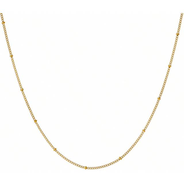SHEIN 1pc Minimalist Stainless Steel Bead Chain Necklace Gold Color Choker