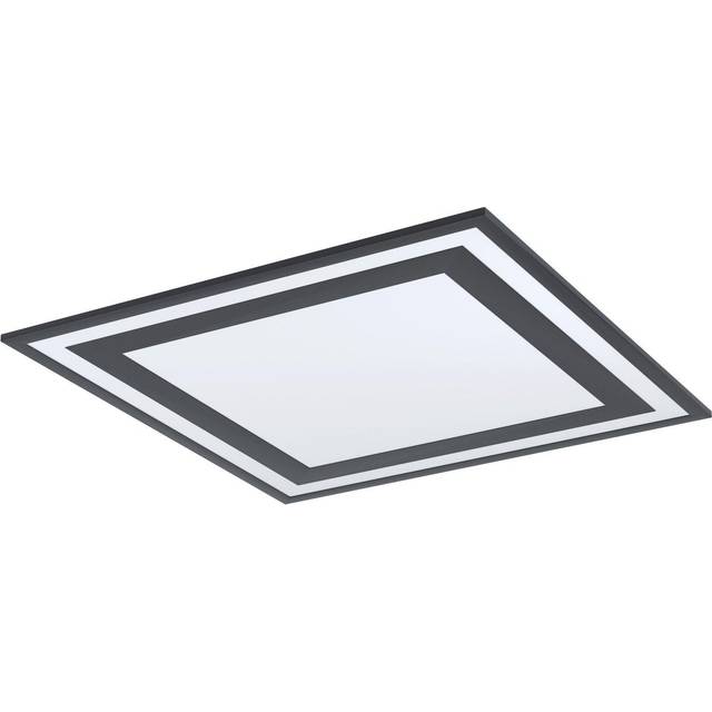Wall / Ceiling Light Black Modern 595mm Square Slim Panel 36W Built in LED