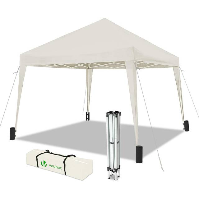VOUNOT 3x3m Pop Up Gazebo Waterproof Folding Garden Party Tent, Cream