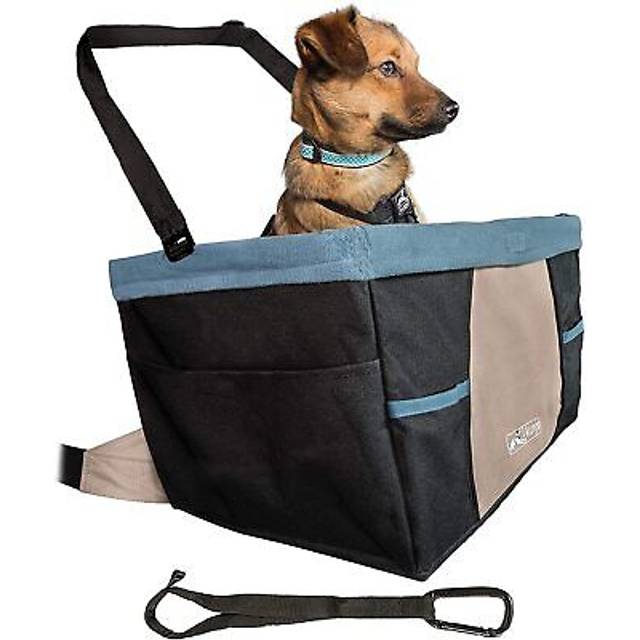 Kurgo Rover hundbilstol, inklusive bilbälte, enkel montering, rekommenderas för hundar upp till 9 kg, svart/blå
