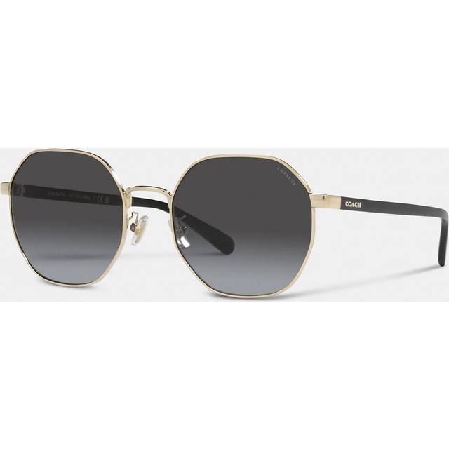 Coach HC7147 CH556 Asian Fit 90058G Women's Sunglasses Gold Size 56 - Shiny Light Gold (56)