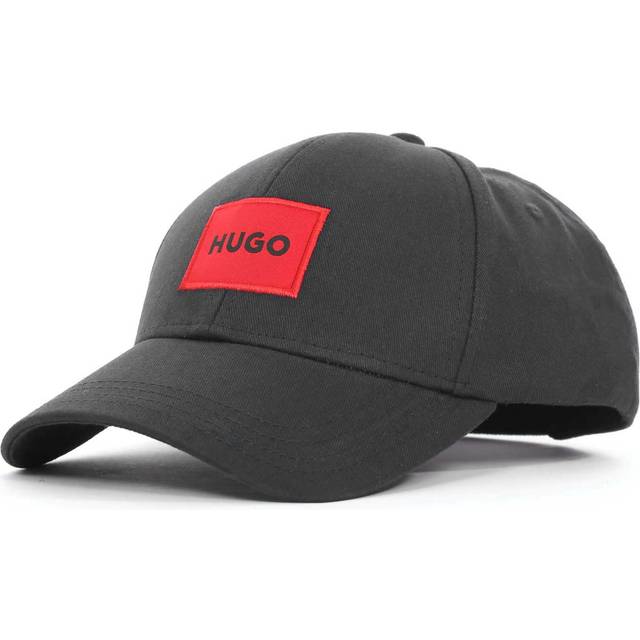 Men's HUGO Men-X 581-RL Mens Cotton-Twill Cap With Red Logo Label NOS - Black - Size: ONE size