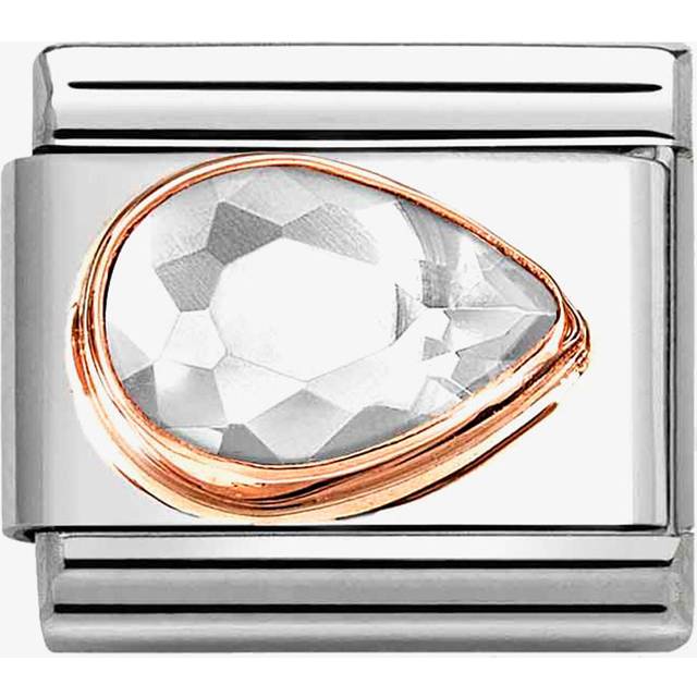 Nomination Classic Rose Gold and Right Drop CZ White Sparkly &amp; Sto