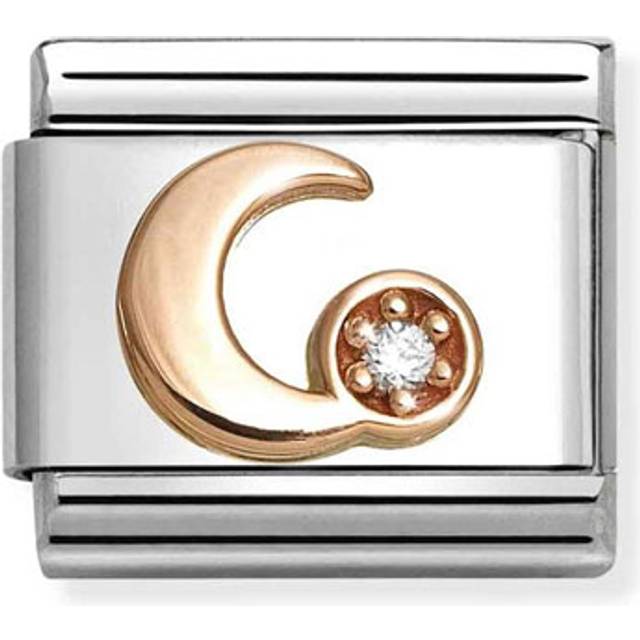 Nomination Classic Moon with Zirconia Rose Gold Charm - Silver,Rose